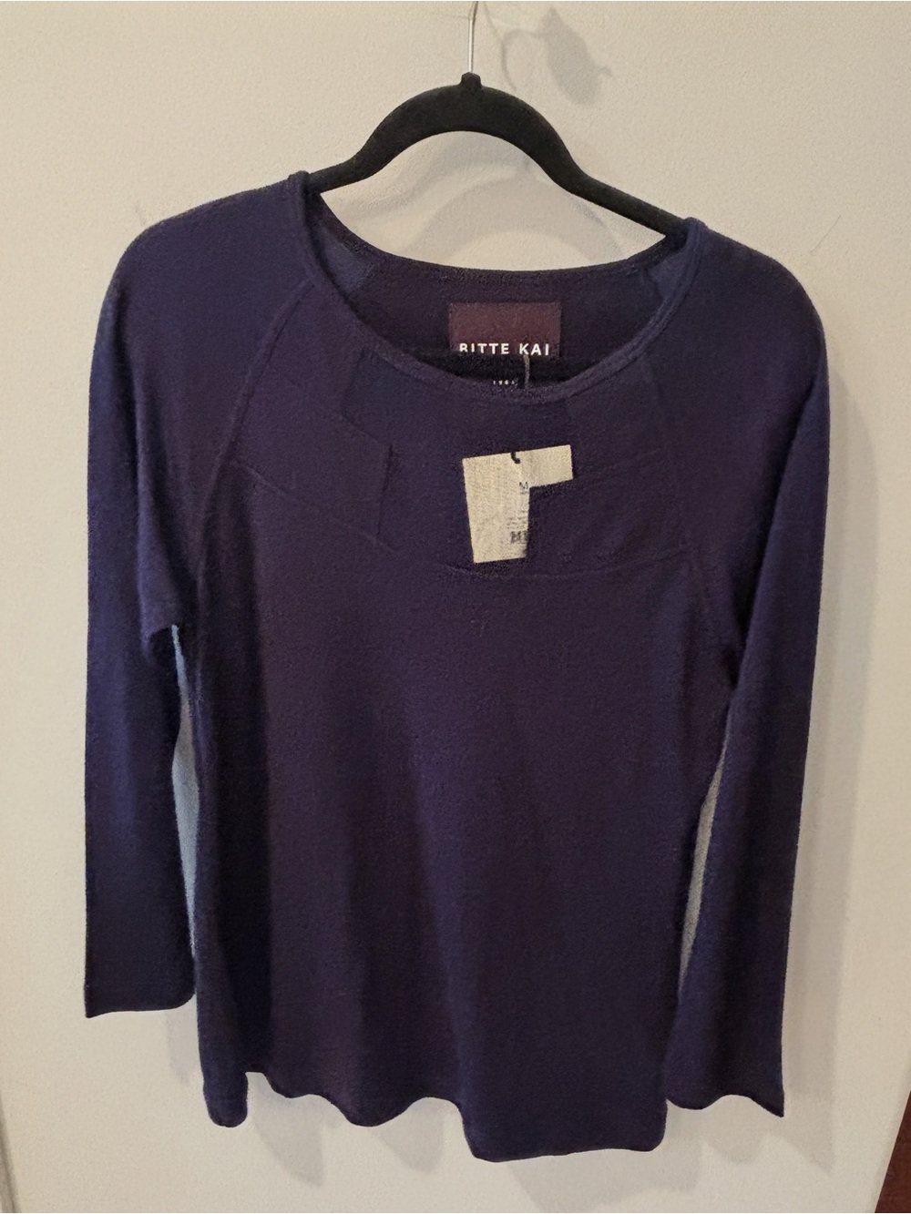Bitte Kai Rand Long Sleeve Wool Blend Top in Black Size Medium NWT